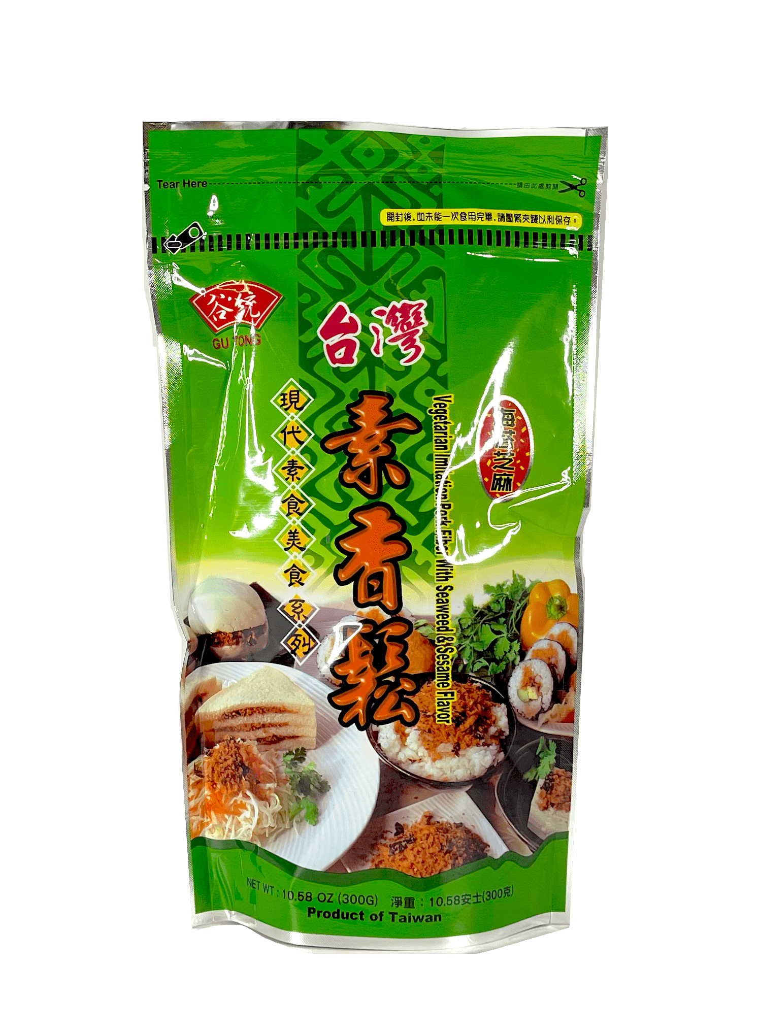Vegetarisk Imitation Fläskfiber Med Tångsesam Smak 300g Gu Tong Taiwan