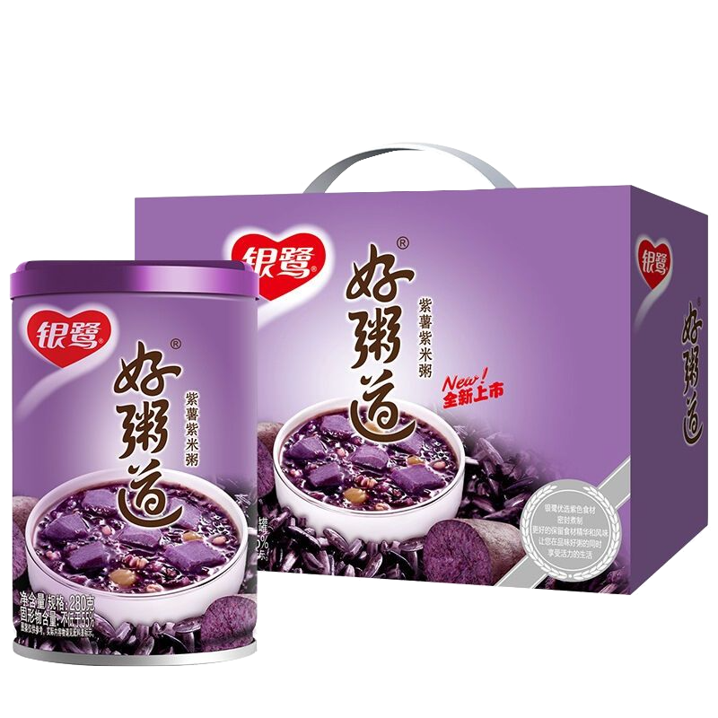 Congee Purple Potato / Black Rice 280gx12pcs / Ask Yin Lu China