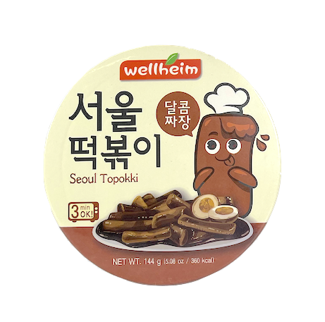 Instant Rice Cakes Seoul Topokki Jjajang Flavour 144g Wellheim Korean