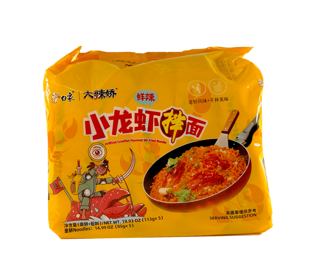 Instant Noodles With Crayfish Taste 113gx5pcs / Pack Bai Xiang China