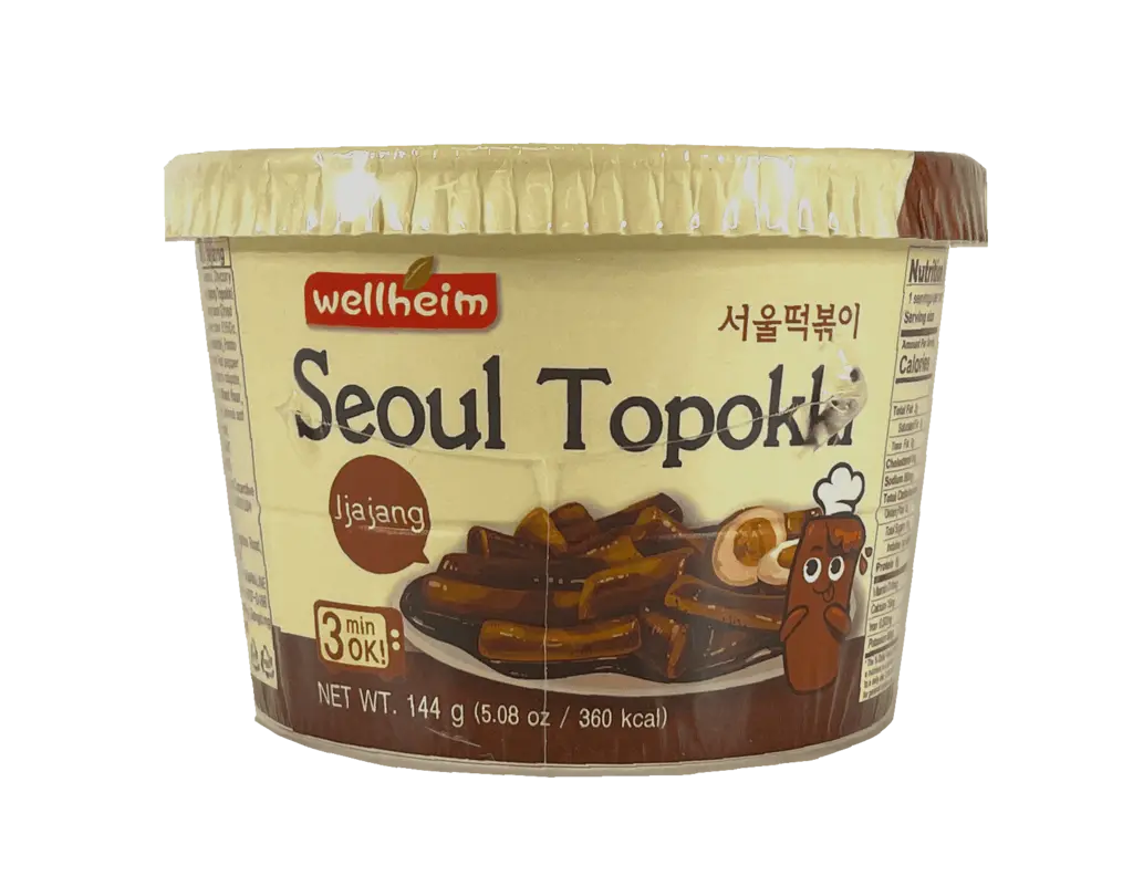 Instant Rice Cakes Seoul Topokki Jjajang Flavour 144g Wellheim Korean