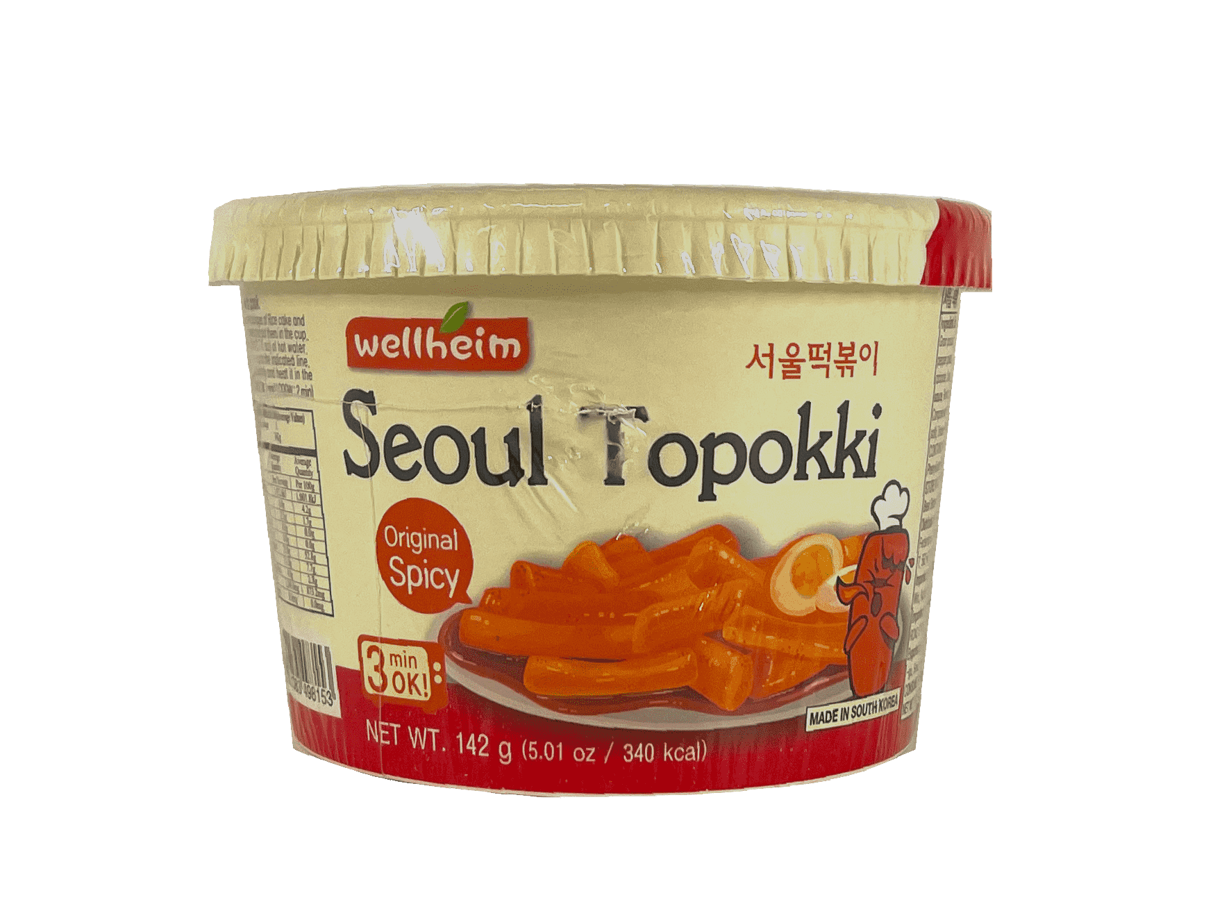 Instant Rice Cakes Seoul Topokki Spicy Taste 142g Wellheim Korean