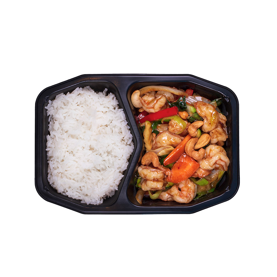 Wokade räkor med grönsaker och cashewnötter Sverige