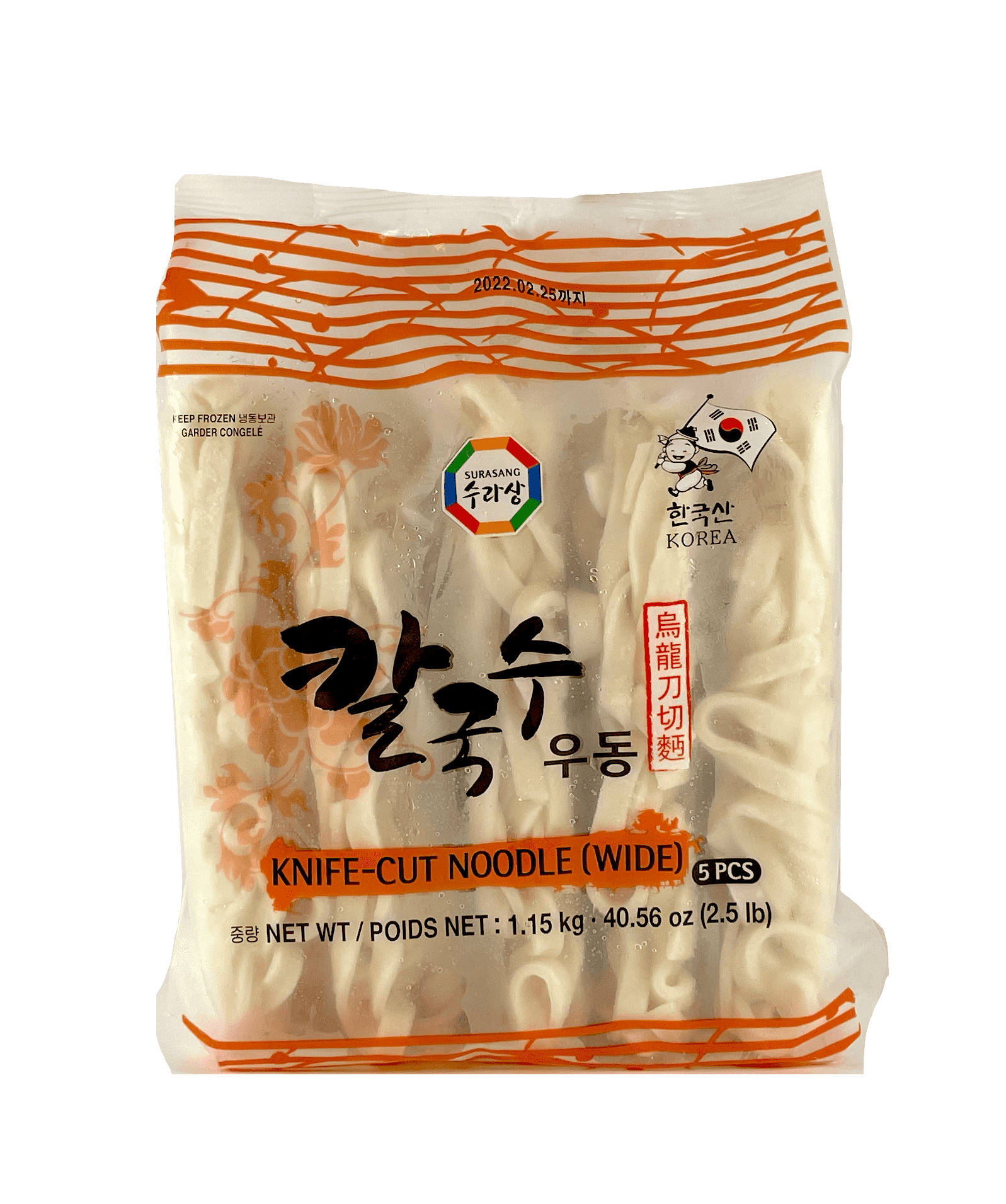 Nudlar Knife-Cut Fryst 1,15kg Wang Korea