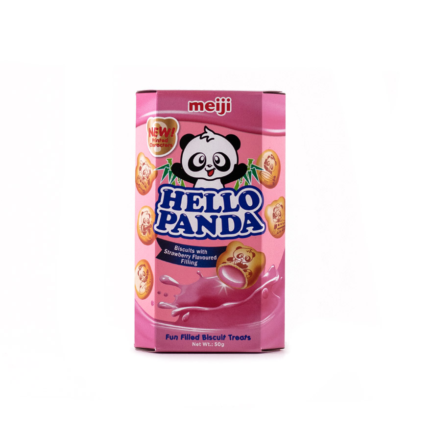 Kakor Med Jordgubbfyllning 50g Hello Panda Meiji