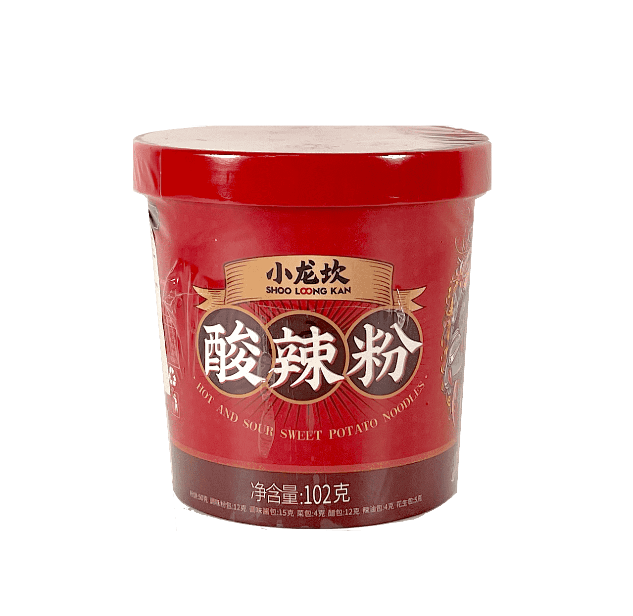 Snabbnudlar Cup Stark/Sou Smak 102g Xiao Long Kan Kina