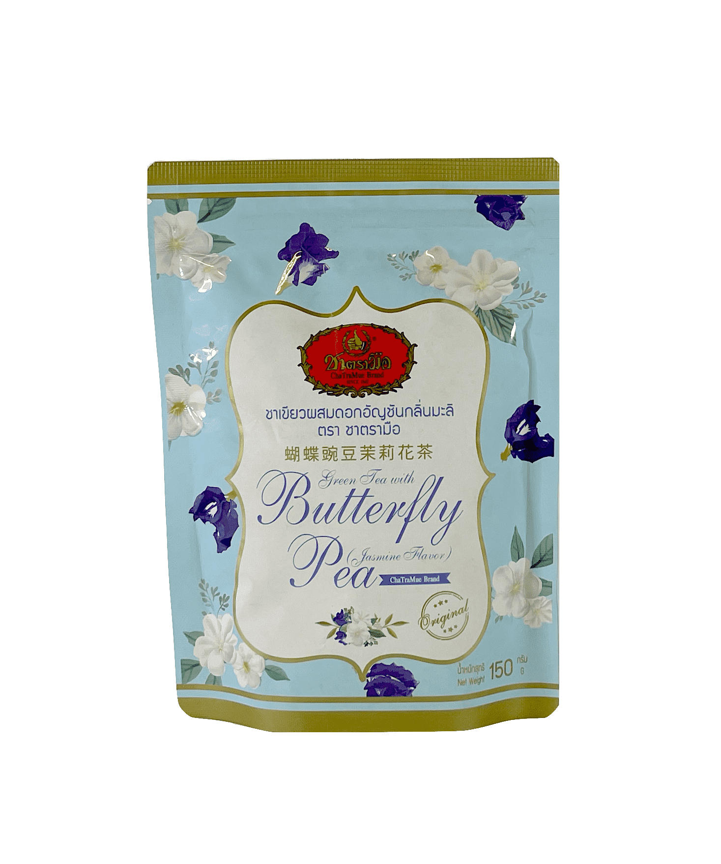 Jasmine Butterfly Pea Tea 150g Cha Tra Mue Brand Thailand