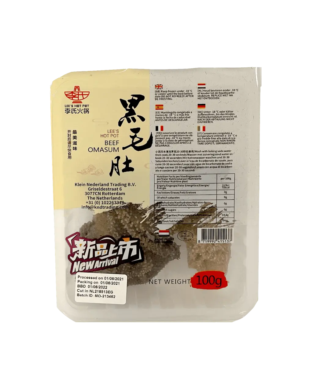 黑毛肚 冷冻 100g Lee's Hot Pot 荷兰
