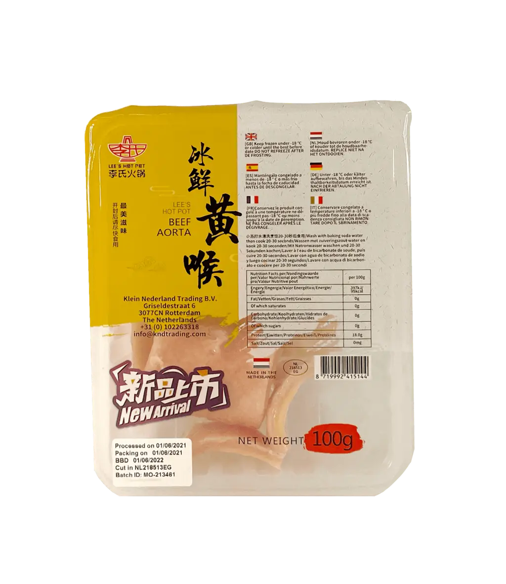 Komage/Aorta Fryst 100g Niu Xin Guan Lee's Hot Pot Nederländerna