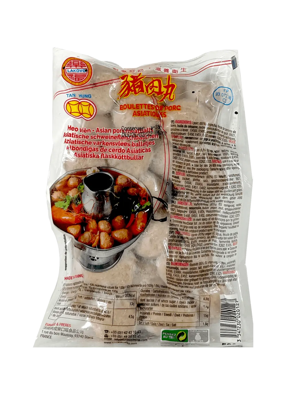 Fläskbollar Fryst 500g Tan Hung FR