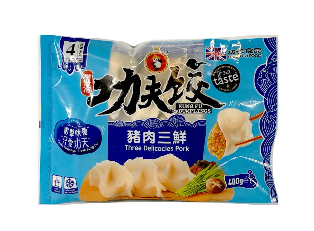 Dumpling Pork/Chives/Mushroom Frozen 400g Kung Fu UK