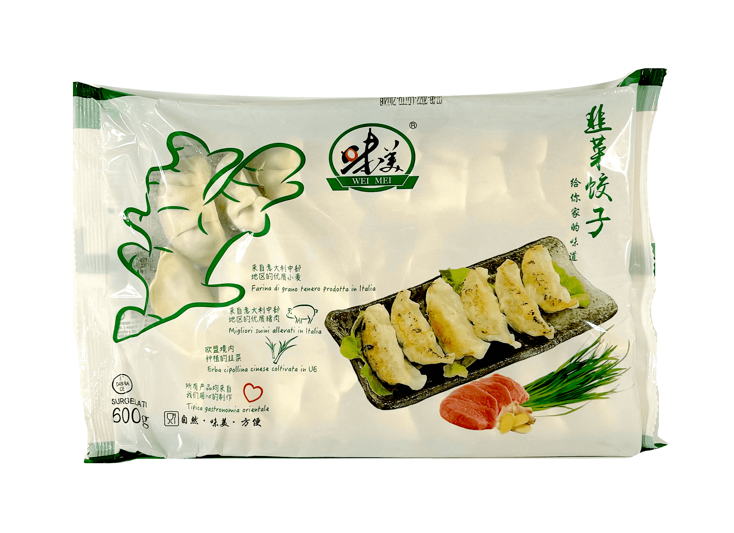 Dumpling Med Fläskfärs/Gräslök Fyllning Fryst 600g Wei Mei Kina
