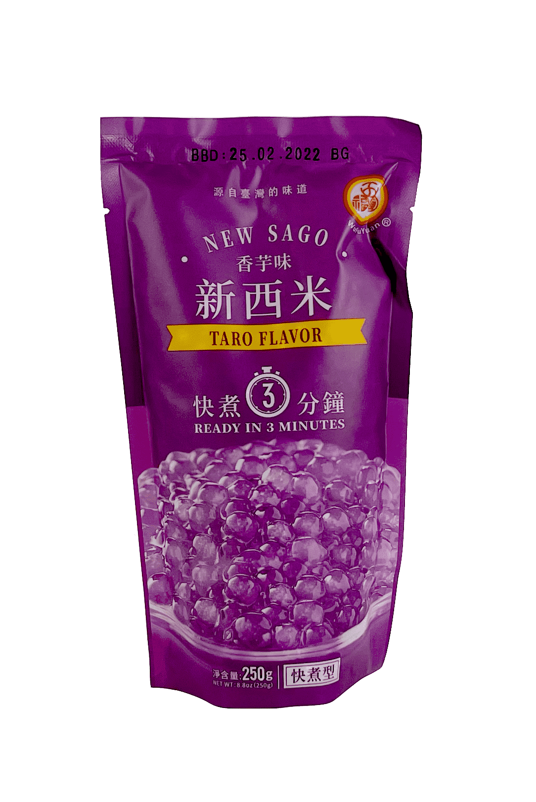 Tapiokapärlor Taro Smak 250g 250g Wu Fu Yuan Kina