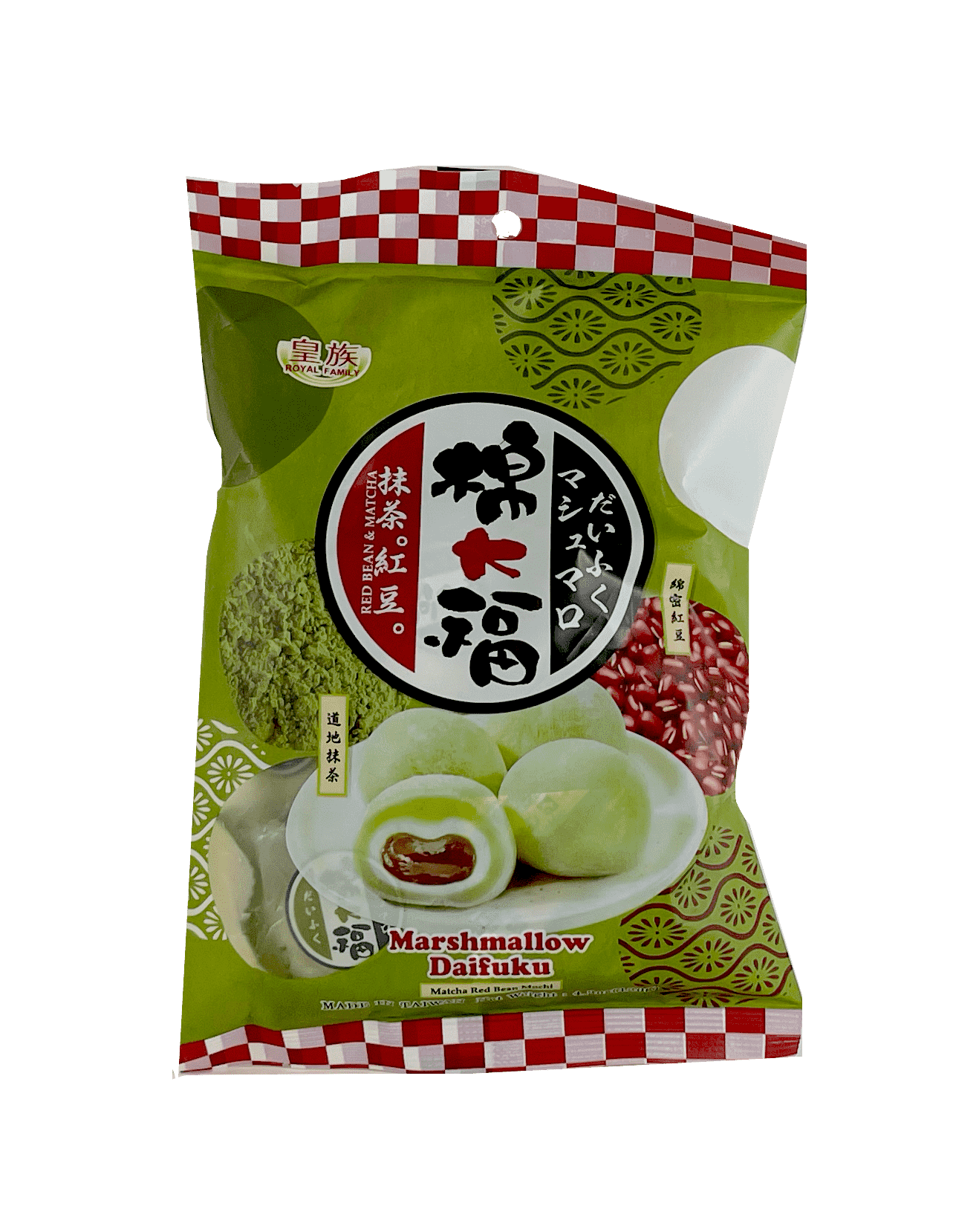 Delicious Matcha/Rödbönpasta Mini Mochi 120g Royal Family Taiwan