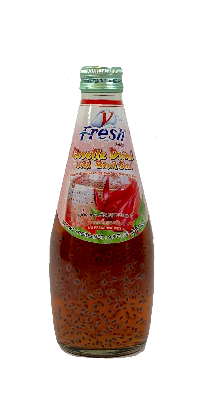 Dryck Roselle Med Basil Frön 290ml V-Fresh Thailand