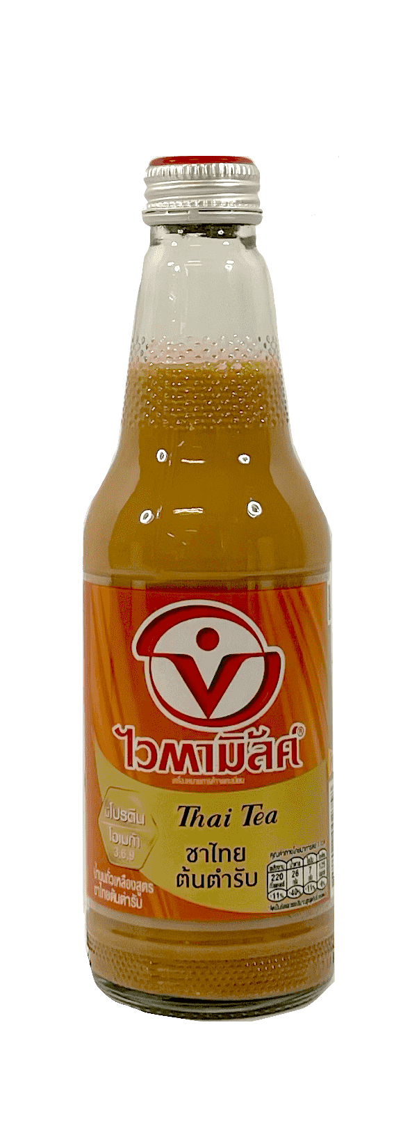 Thai Tea Glasflaska 300ml Vitamilk Thailand