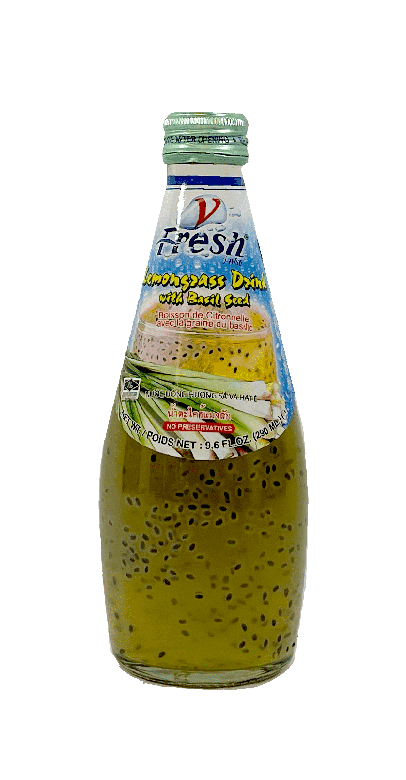 Dryck Citrongräs Med Basil Frön 290ml V-Fresh Thailand